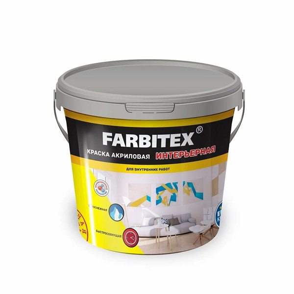 Краска акриловая интерьерная 3кг Farbitex (6)